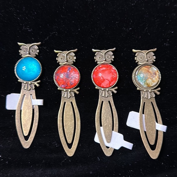 HAND PAINTED OWL Bookmarks by INDIANA ARTIST SUSAN OTTINGER One of Kind - Picture 1 of 8